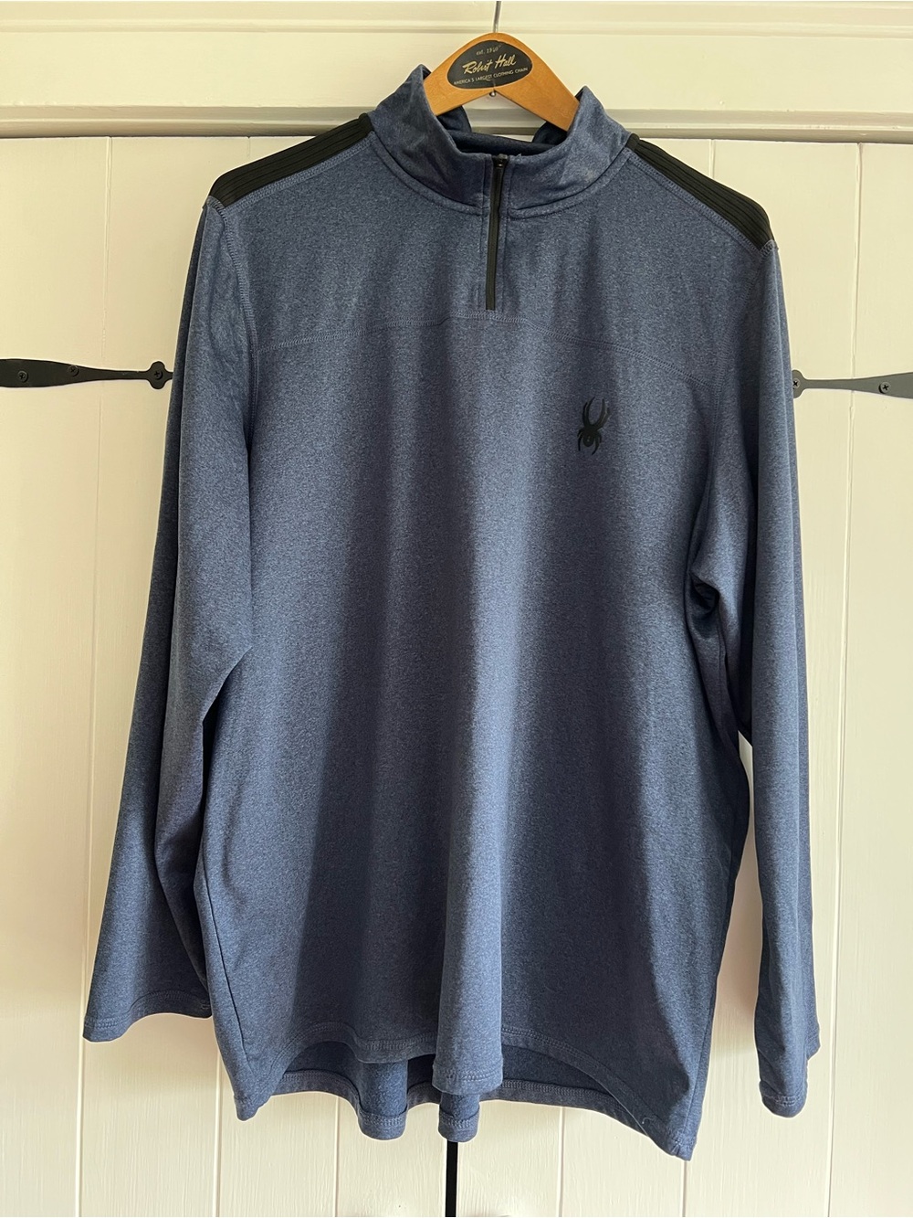Spyder Men's Heather Navy and Black Quarter-Zip Pullover